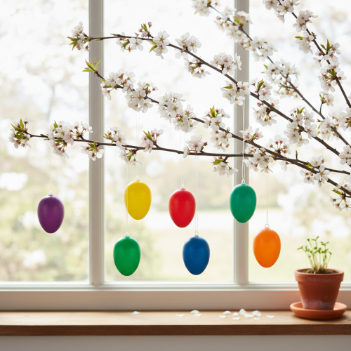 Article Décorations d'œufs de Pâques pour le printemps, pour la maison ou le jardin. Objets décoratifs colorés, 6 cm, lot de 24.