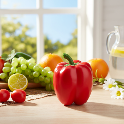 Article Sucette alimentaire décorative poivron rouge H10cm