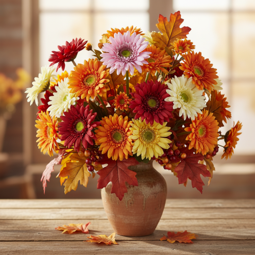 Article Fleurs artificielles Gerbera jardin fleurs artificielles violet 47cm