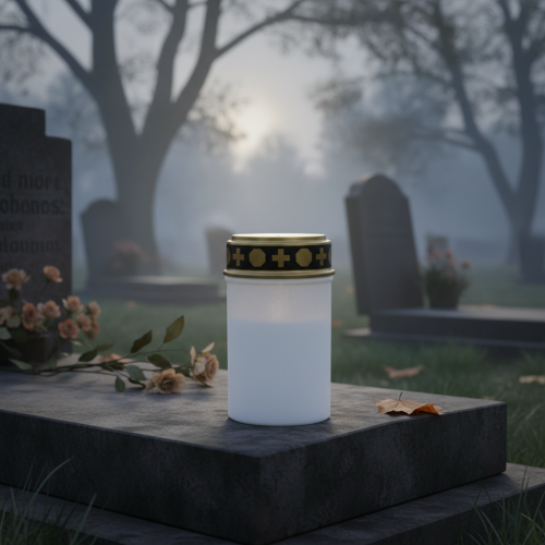 Article Lampe tombale LED blanche, minuterie blanc chaud à piles Ø6.8 H12.2cm