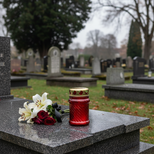 Article Bougie funéraire coupe-vent décorée pour une longue durée de combustion, 11 cm, lot de 12