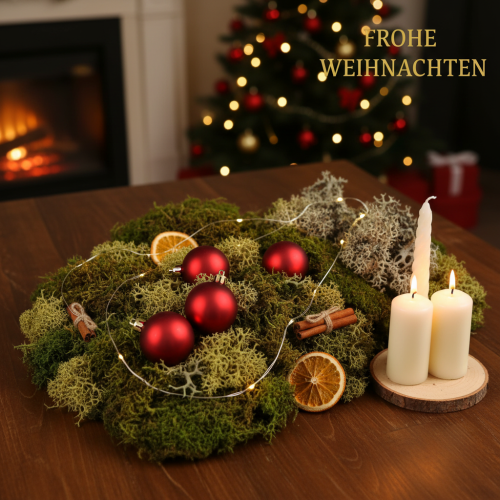 Article Mousse décorative pour loisirs créatifs, mélange de mousses naturelles vertes et vert clair, 75 g