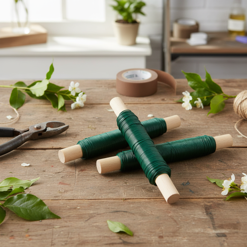 Article Fil de fer pour wrapping floral vert 0,65 mm 100 g 3 pièces