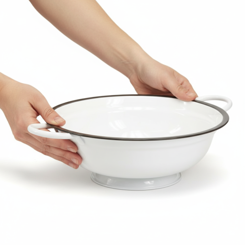 Article Bol décoratif en métal blanc et noir de style vintage, Ø 20,5 cm, lot de 3