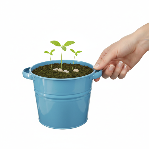 Article Pot de fleurs/jardinière décoratif en métal bleu, 31 cm x 26 cm x 21,5 cm