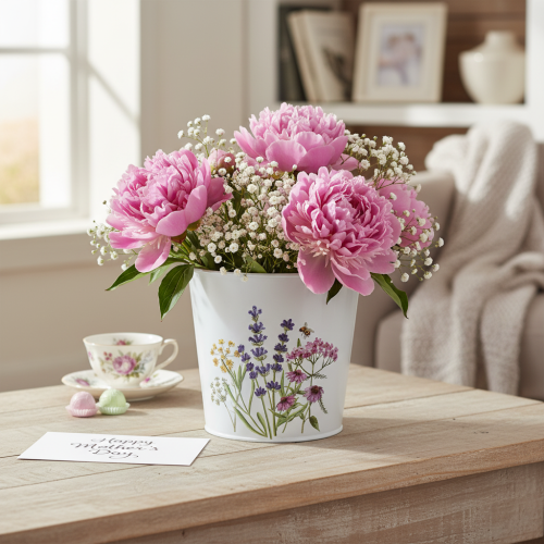 Article Pot de fleurs, cache-pot en métal, jardinière Ø15cm H14cm