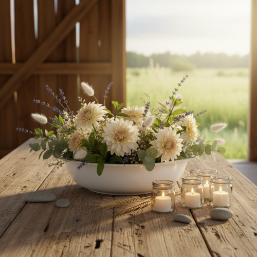 Article Bol en métal, aspect émail blanc, Ø29cm, H7,5cm