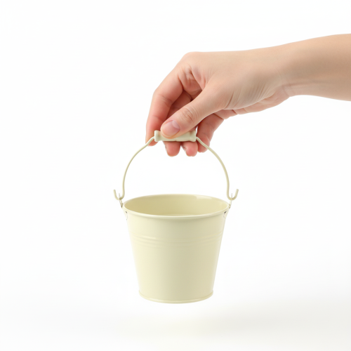 Article Seau avec anse, pot de fleurs, métal pastel, Ø 10 cm H 8 cm, lot de 10