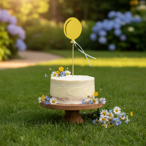 Bouchon de fleur bouquet décoration gâteau ballon jaune 28cm 8 pcs | Floristik24.be