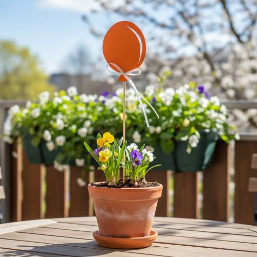 Bouchon de fleur bouquet décoratif pour gâteau ballon orange 28cm 8 pcs | Floristik24.be