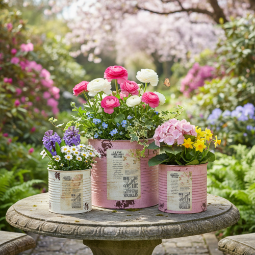Ensemble de pots de fleurs pour balcon et jardin, jardinière décorative, style vintage, 15 cm, 3 pièces | Floristik24.be