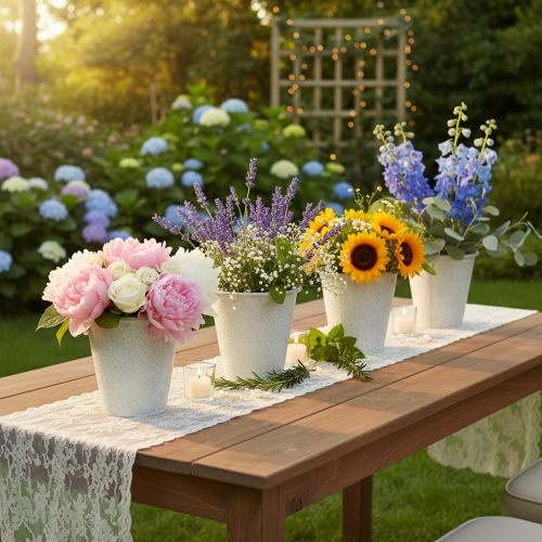 Article Pot de fleurs décoratif en métal blanc, Ø 18,5 cm, H 18 cm