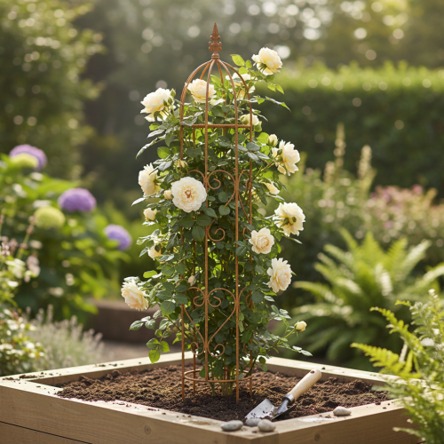 Article Treillis de jardin, support pour rosiers et autres plantes grimpantes, idéal pour l'aménagement paysager, 108 cm, lot de 2.