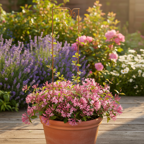Article Treillis, support pour plantes grimpantes, élément décoratif incurvé pour massifs et pots de fleurs, 75 cm