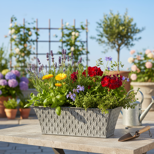 Bol en zinc à motif losange 22cm×12cm | Floristik24.be