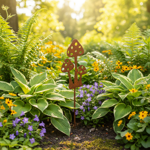 Tuteur de jardin en métal rouillé, pour amanite tue-mouches, 10 cm, lot de 6. | Floristik24.be