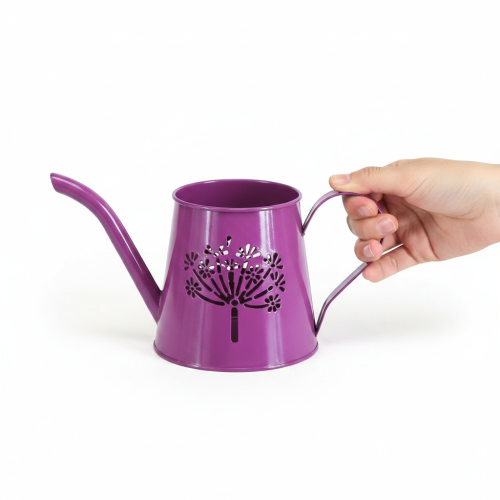 Arrosoir décoratif, métal violet, style bohème, motif pissenlit, 12 cm de haut, lot de 2 | Floristik24.be