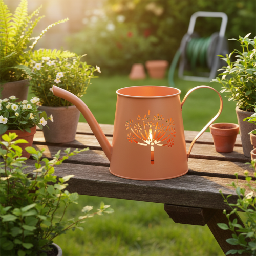 Arrosoirs décoratifs en métal, motif pissenlit orange, porte-bougies chauffe-plat, 12 cm, lot de 2 | Floristik24.be