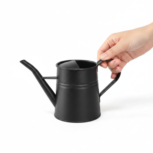 Petit arrosoir décoratif élégant, en métal noir, 30 x 13 x 17 cm, 1,7 l, pour jardinière ou balcon. | Floristik24.be