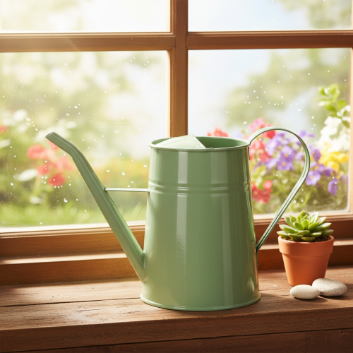 Arrosoir d'intérieur vintage en métal, vert menthe, 1,7 L ; vase décoratif, style rétro, H 23 cm | Floristik24.be