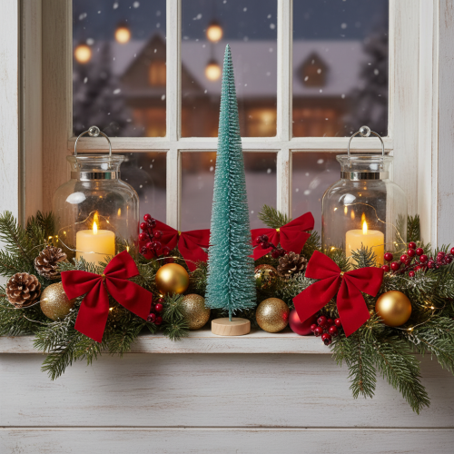 Sapin de Noël artificiel, fin, avec base en bois, 40 cm | Floristik24.be