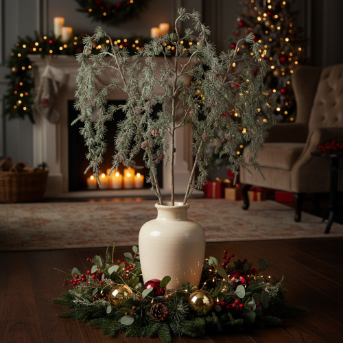 Branche de pin artificielle avec pommes de pin, branche décorative, artificielle, 80 cm, 3 pièces | Floristik24.be
