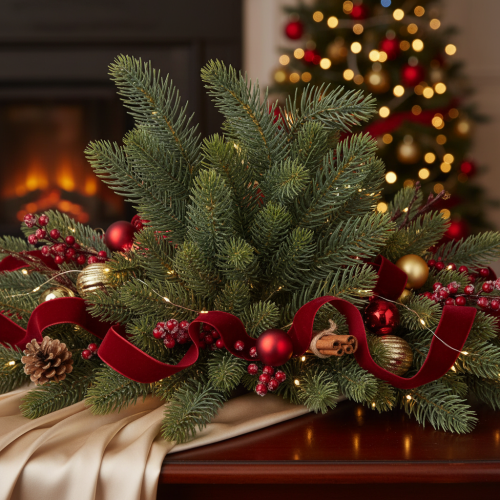 Branche de sapin artificielle, décoration de fenêtre festive, 50 cm, lot de 3 | Floristik24.be