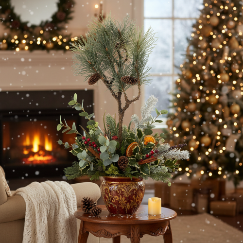 Branche de pin artificielle avec pommes de pin, décoration de salon, 93 cm | Floristik24.be