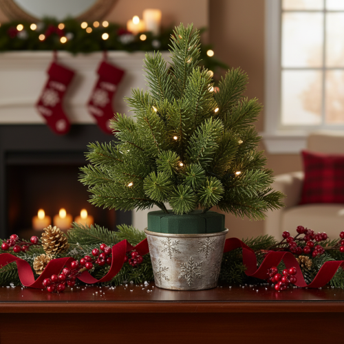 Branches de sapin artificielles vertes pour décorations hivernales, 25 cm, lot de 24. | Floristik24.be