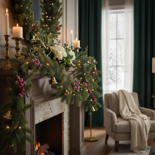 Guirlande artificielle de sapin vert pour décoration festive, 200 cm | Floristik24.be