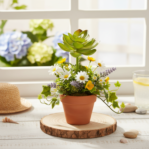 Plante grasse artificielle verte comme décoration pour des compositions créatives | Floristik24.be
