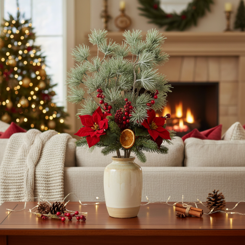 Branche de sapin artificielle, grande branche de pin pour décoration hivernale, 55 cm, lot de 3 | Floristik24.be