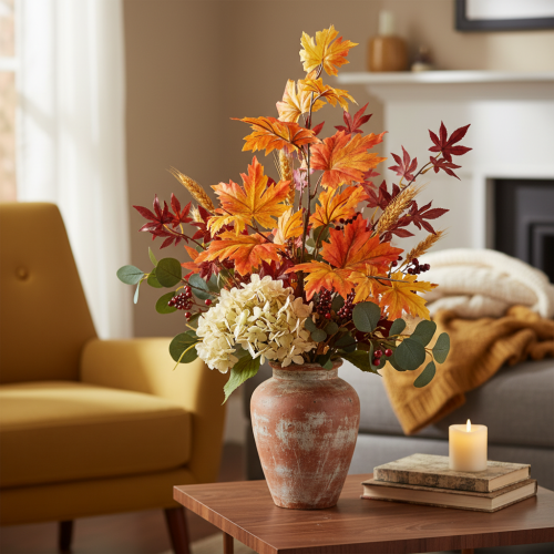 Article Branche d'érable artificielle pour décoration d'automne 100 cm
