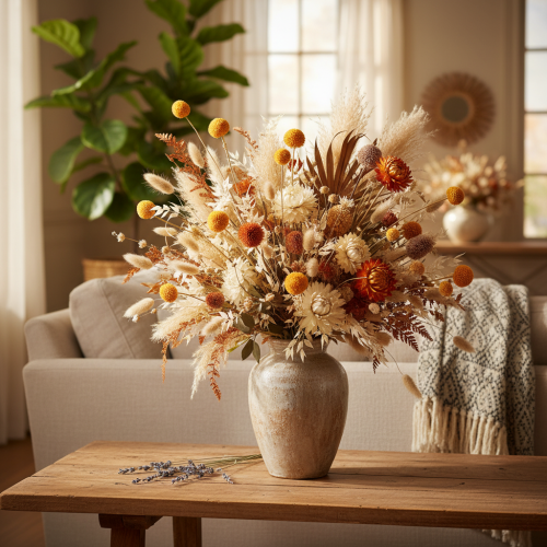Bouquet de craspedias séchées, 55 cm, 20 pièces | Floristik24.be