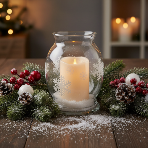 Grande bougie LED avec minuterie, pour usage extérieur, blanc chaud, Ø 12,5 cm, H 20 cm | Floristik24.be