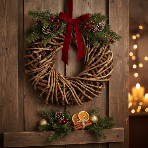 Couronne en brindilles naturelles, couronne ronde en rotin pour loisirs créatifs, 35 cm | Floristik24.be