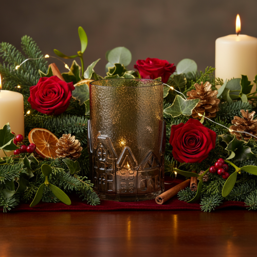 Porte-bougies chauffe-plat en verre pour décoration de table 23 cm | Floristik24.be
