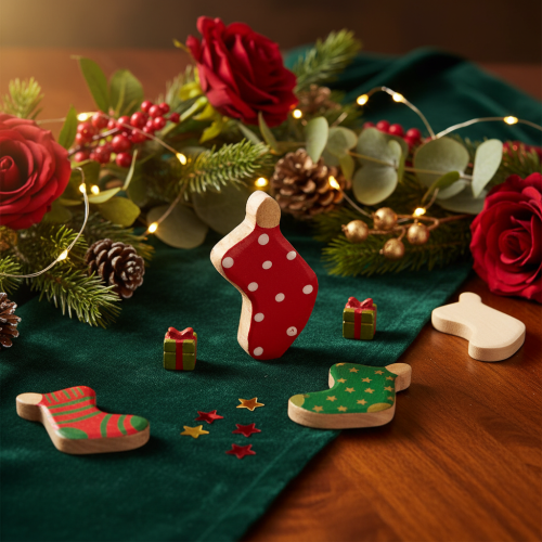 Chaussettes à pois, décoration de table de Noël, 6 cm, lot de 8 | Floristik24.be