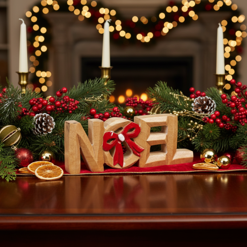 Inscription « Noël » avec nœud, décoration de Noël, 18 cm | Floristik24.be