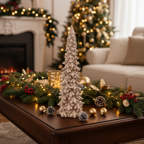 Sapin de Noël décoratif floqué pour décoration hivernale, 34 cm | Floristik24.be
