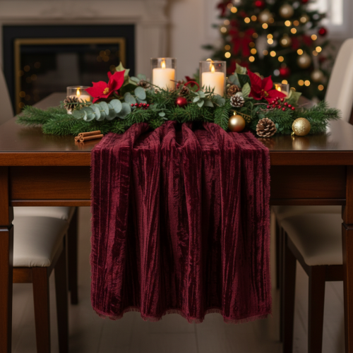 Chemin de table décoratif en ruban de velours et loisirs créatifs, 25 cm x 2 m | Floristik24.be