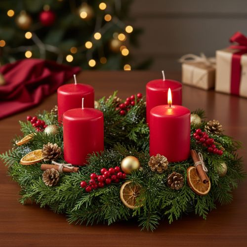 Article Bougie pilier PURE, bougie en cire naturelle pour une ambiance chaleureuse à la maison, 9 cm