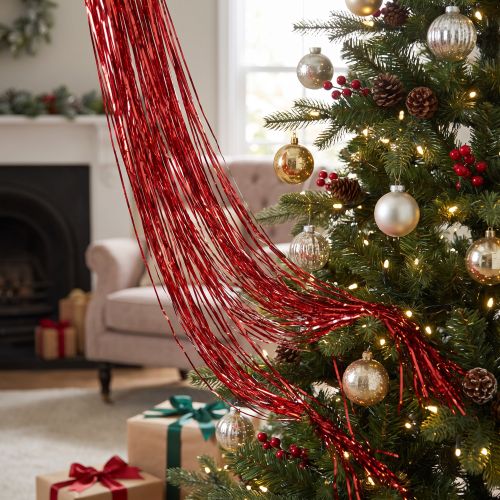 Guirlande de Lametta Rouge 50x40cm en Plastique | Floristik24.be