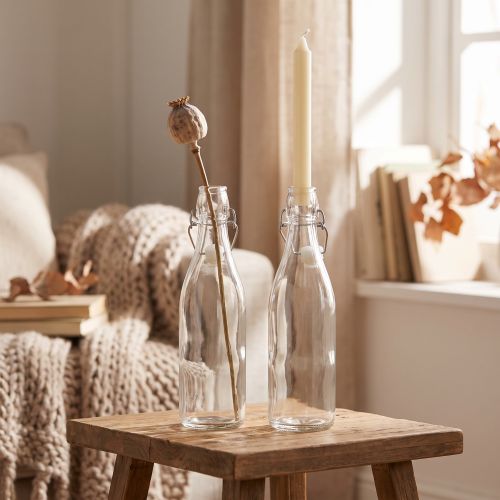 Bouteille décorative vase vase bougeoir en verre H27cm 2pcs | Floristik24.be