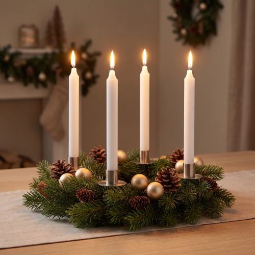 Article Bougies en cire PURE bougies en bâton blanc 250/23mm cire naturelle 4 pcs