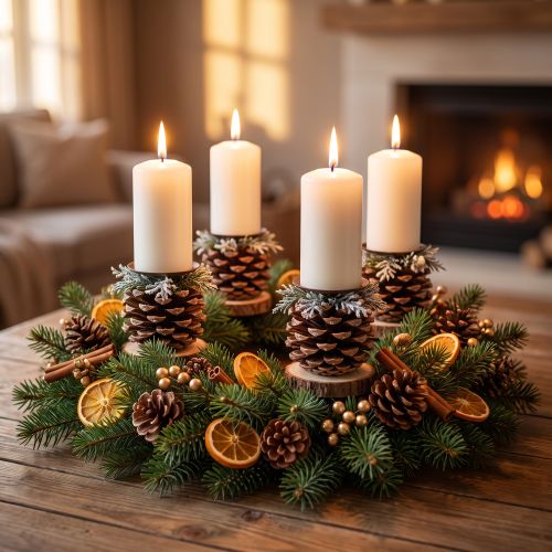Article Bougeoir Couronne de l'Avent bougeoir noir 2,2×4cm 4 pcs