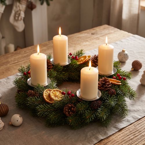 Bougeoir argent Ø6cm 4pcs | Floristik24.be