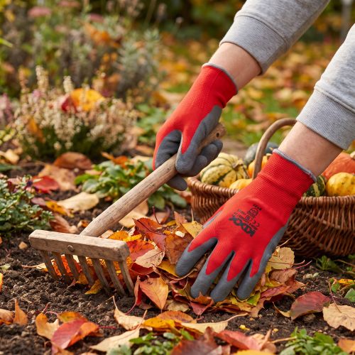 Gants de jardin en nylon Kixx taille 11 rouge, gris | Floristik24.be