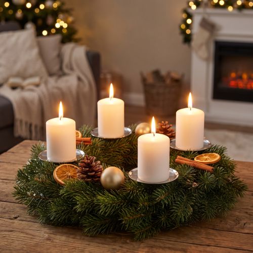 Bougeoir argent Ø7cm 4pcs | Floristik24.be