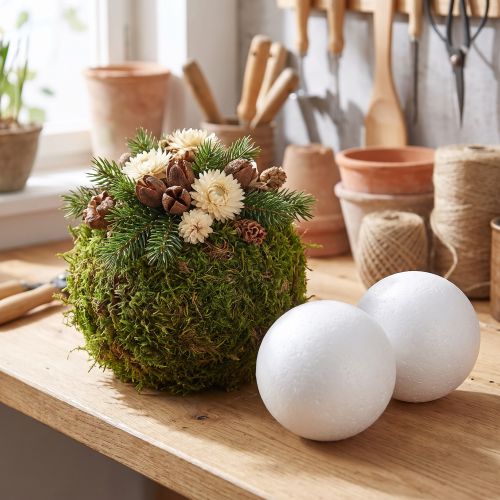 Boule en polystyrène Ø10cm blanche 5 pcs | Floristik24.be
